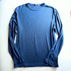 Blue Long Sleeve Men’s Theory T Shirt — Luxury Designer — XL